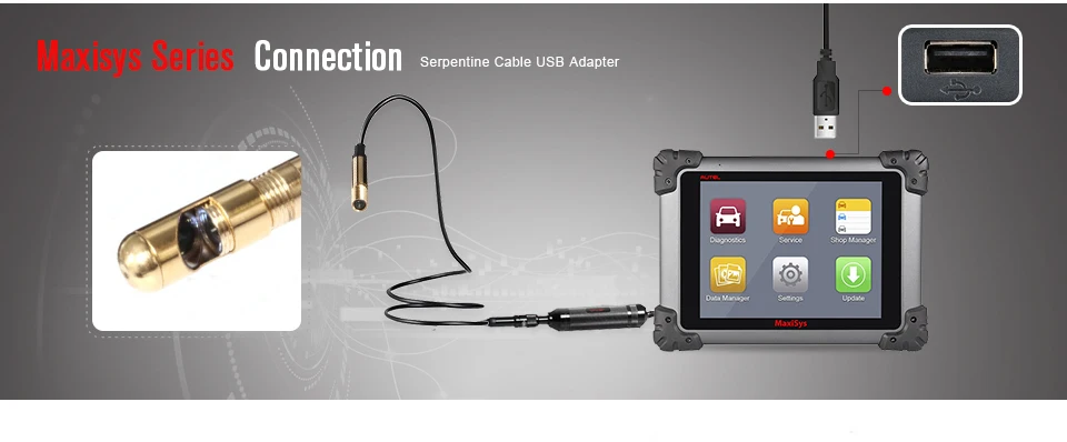 AUTEL MV105 5,5 см светодиодный автомобильный осмотр цифровая камера Водонепроницаемый эндоскоп диагностический инструмент видеоскоп бороскоп