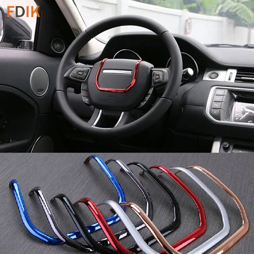 

Black/ Red / Chrome ABS Interior Steering Wheel Molding Trim Cover Garnish for Land Rover Evoque 2012 2013 2014 2015