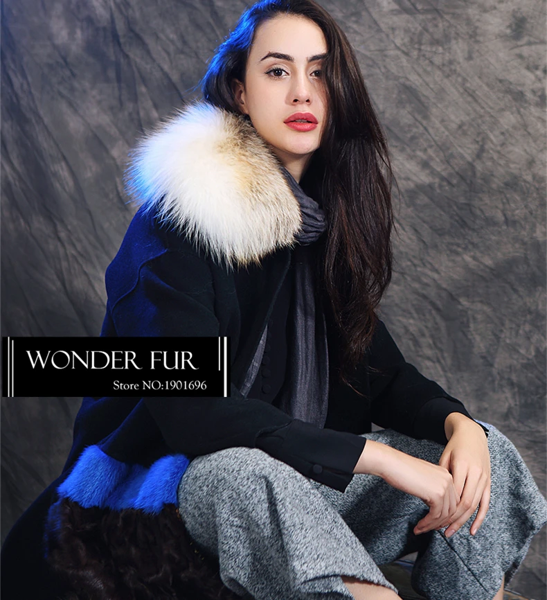 Натуральный меховой воротник из лисьего меха с золотым островом шерстяная