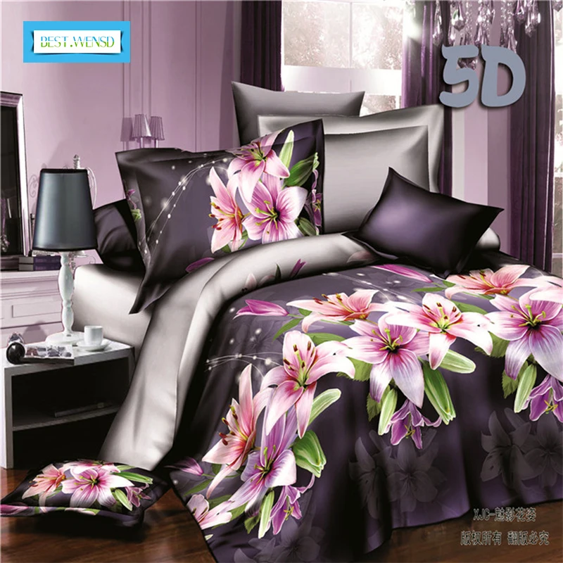 BEST.WENSD Комплект постельного белья королевского размера домашний текстиль 4 шт.