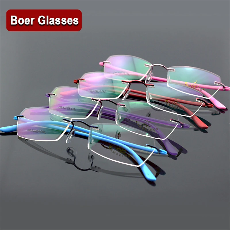 Новые модные унисекс очки без оправы для близорукости Гибкая оправа TR90 ноги