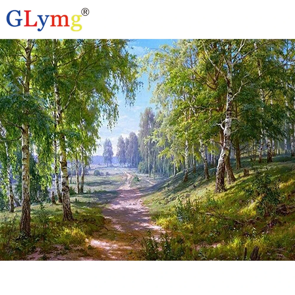 GLymg Алмазная картина 5d Diy лес пейзаж дерево Вышивка крестом полностью квадратные