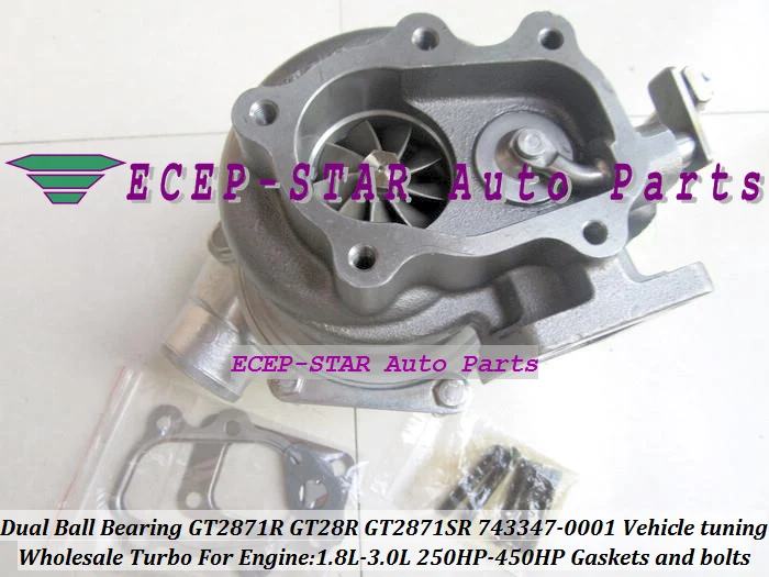 GT2871R GT28R GT2871SR 743347 0001 турбокомпрессор с двумя шарикоподшипниками для тюнинга