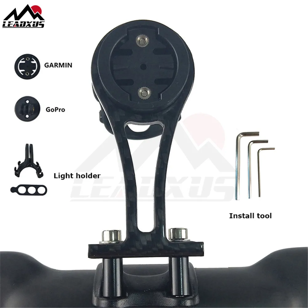 For Garmin LEADXUS крепкий карбоновый велосипедный компьютерный держатель Garmin крепление/Bryton/Cateye поддержка GoPro ритм камеры - Цвет: For Garmin