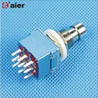 2 шт., маленькие светодиодные Нажимные кнопки 3PDT, 9 контактов