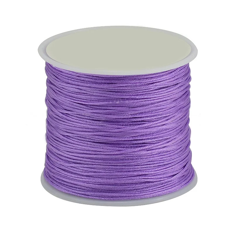 Light Purple 1 шт. DIY 0,8 мм тонкая Нефритовая линия неэластичные ручные линии Тонкая Красная Нить оплетка китайский узел одежда рыжие волнистые линии шитья - Цвет: Light Purple