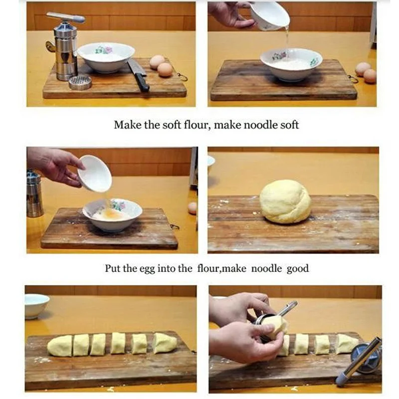 Кухня Нержавеющая сталь Паста Лапша Maker машина ручной работы 5 Режим Пресс