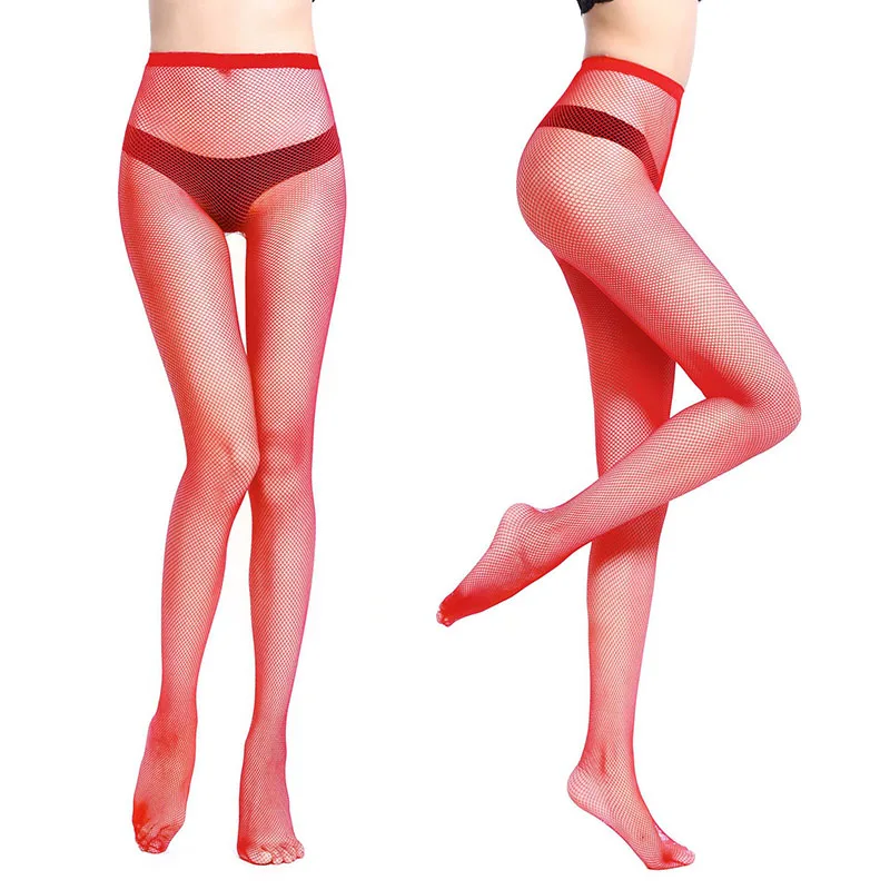 Small Mesh Red Сексуальные сетчатые чулки, колготки, колготки, черные ажурные сетчатые костюмы, чулки, нижнее белье для женщин, rajstopy kabaretki - Цвет: Small Mesh Red