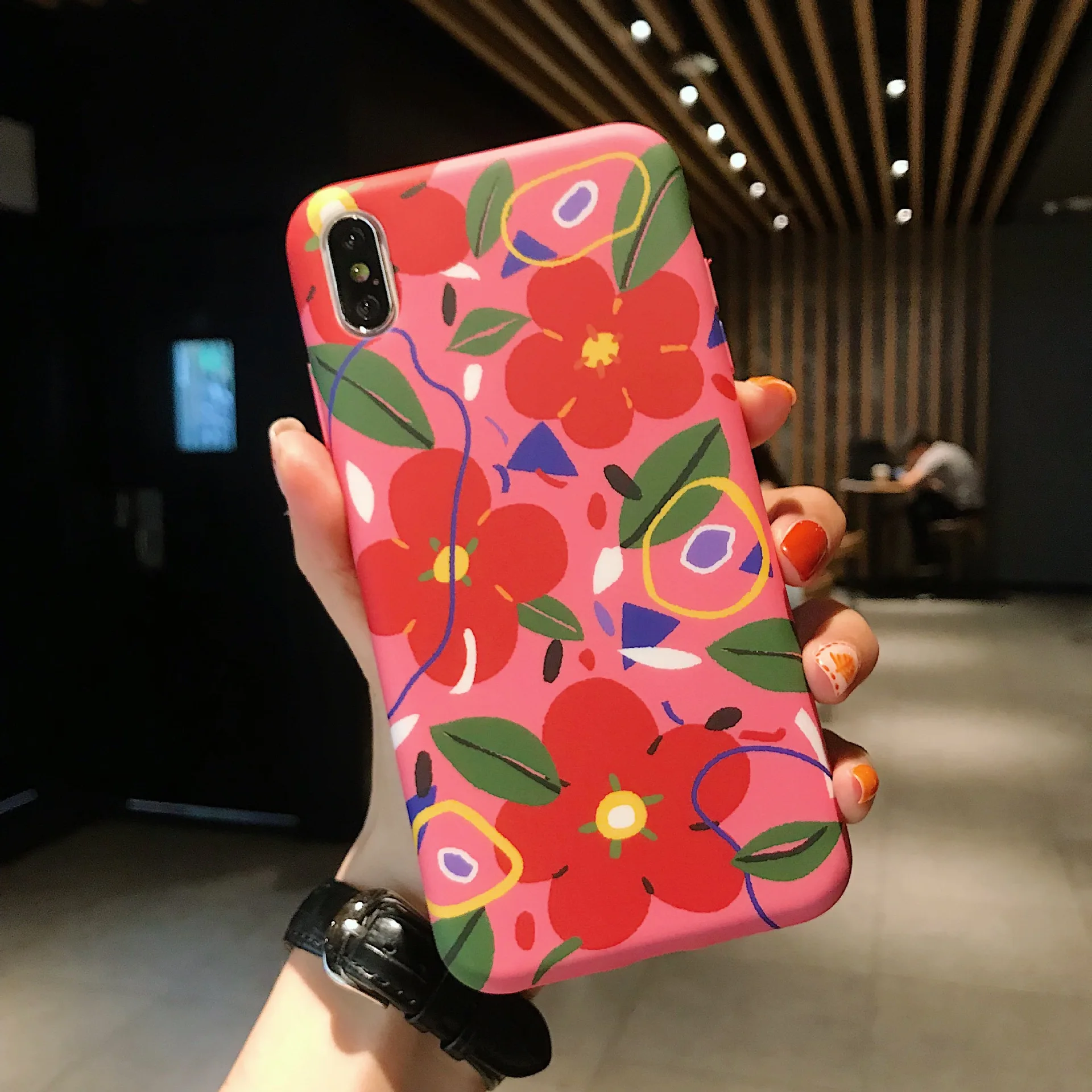 Ретро арт розовый цветок корейский чехол для iPhone 7 Puls 6 6S 8 роскошный жидкий