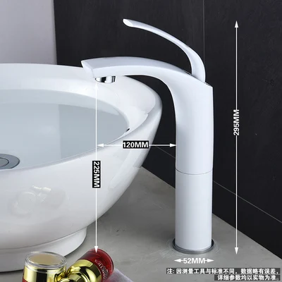 style 3 white Смесители для ванной бассейна красный/черный/белая латунь кран раковина кран алмазный высокий смеситель кран одно отверстие на бортике горячей холодной Torneira - Цвет: style 3 white