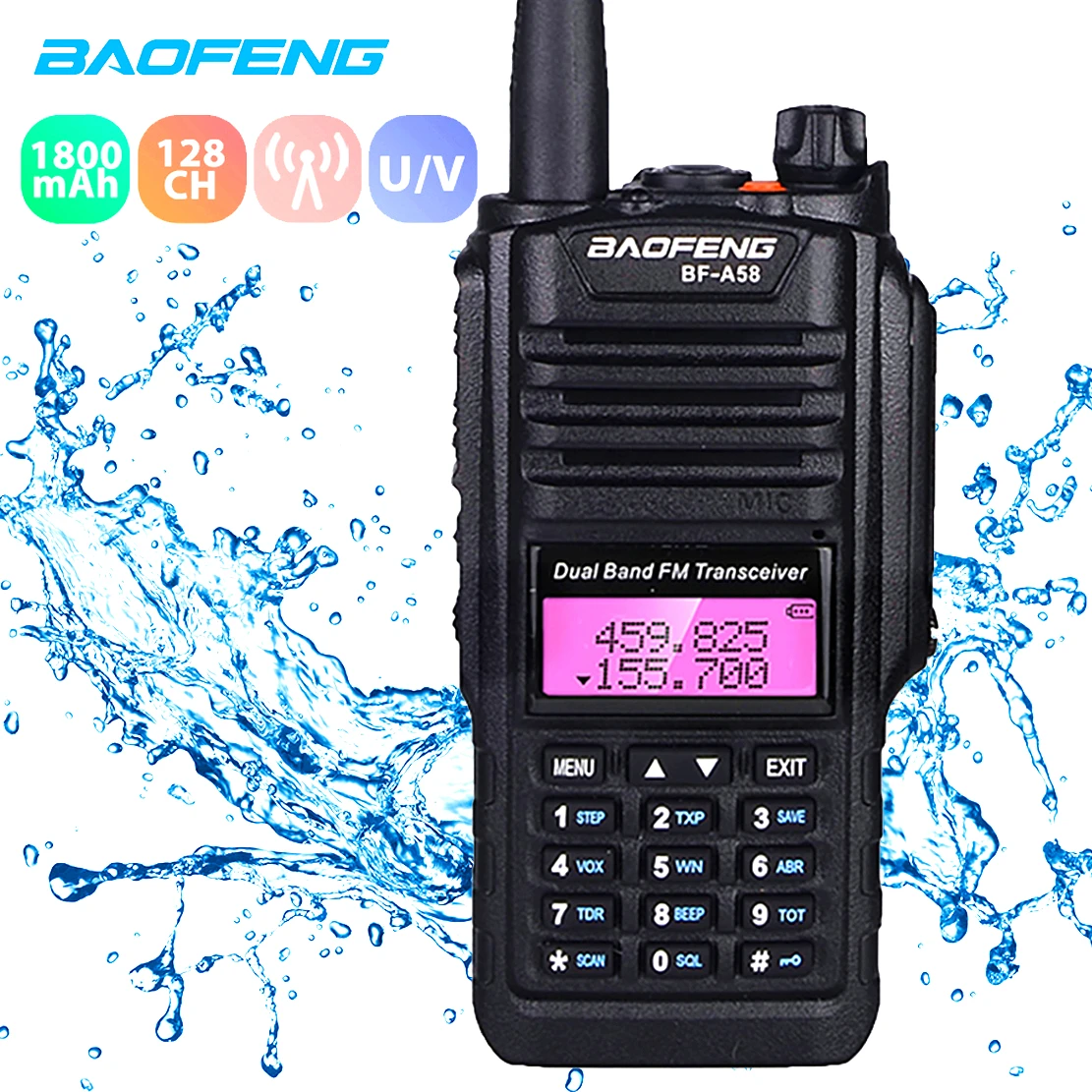 Рация Baofeng 10 км УВЧ УКВ IP67 водонепроницаемая двухсторонняя приемопередатчик