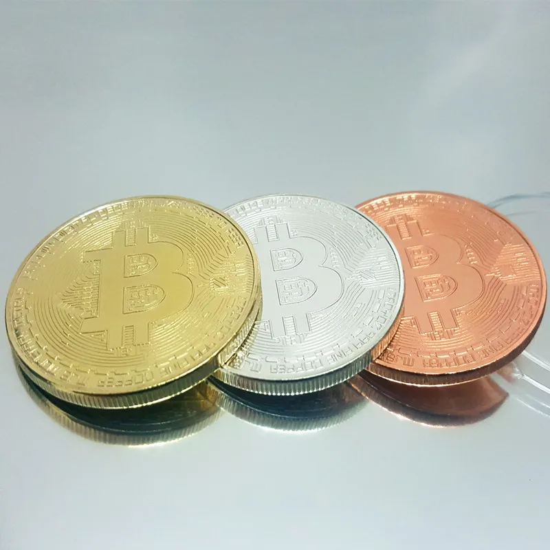 Позолоченный физический Биткоин Casascius Бит монета BTC чехол Подарок физический Металл антикварная имитация арт-коллекция монет BTC 1 шт