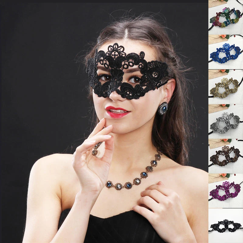 Женская сексуальная Маскарадная маска из кружева цветочного типа для карнавала