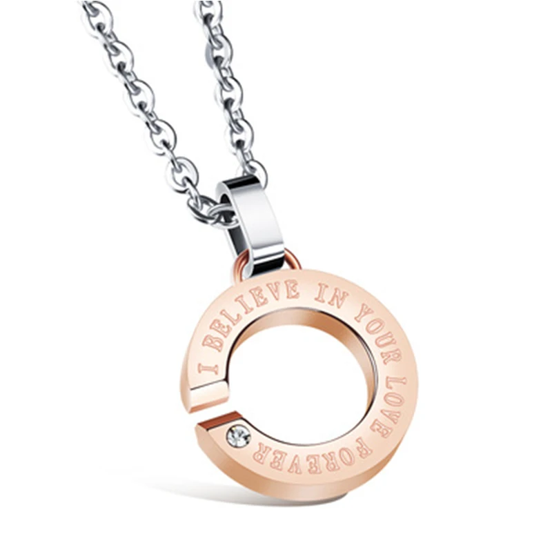 Fate Love Letter C Shaped Titanium Steel Lover's Pendant Romantic Black Gold Accessories For Gift Lovers | Украшения и