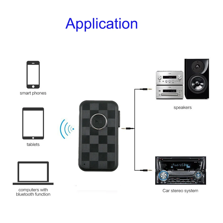 Мини приемник громкой связи Bluetooth 5 0 портативный AUX 3 мм беспроводной аудио