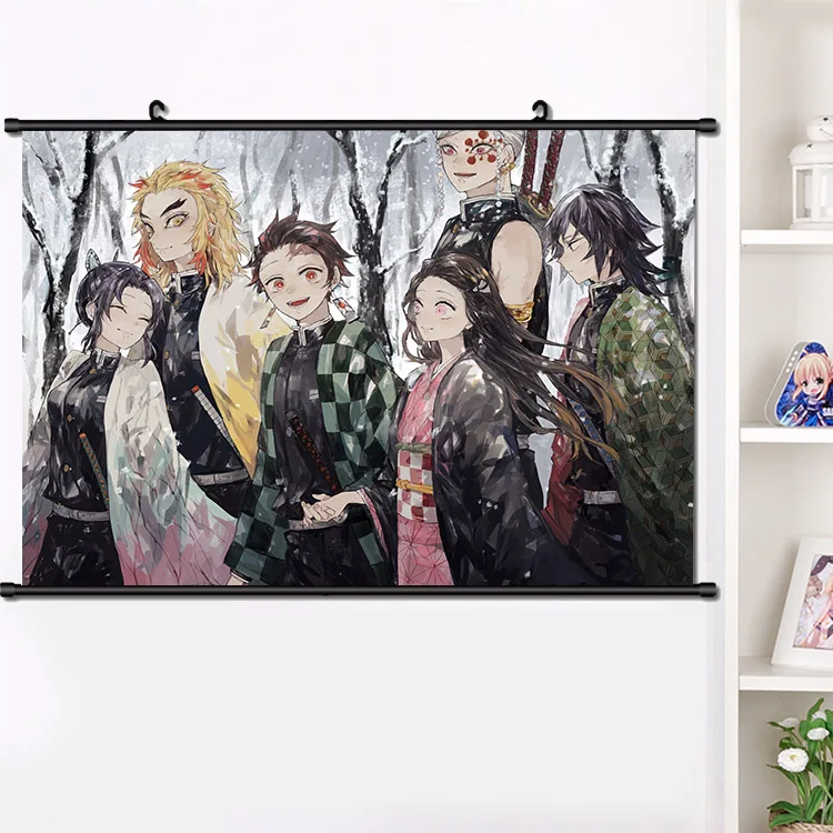 Аниме демон убийца: Kimetsu no Yaiba Agatsuma Zenitsu настенный Свиток Плакат манга настенные подвесные плакаты украшение дома 40*60 см