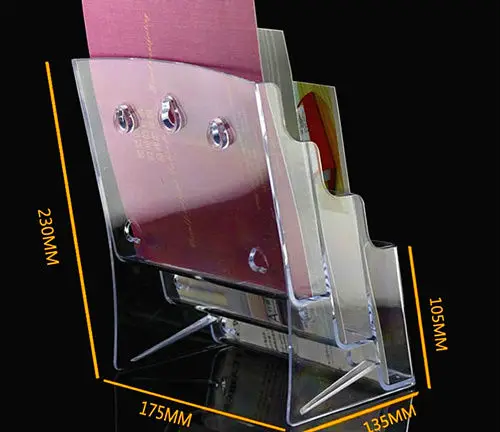 Прозрачная 3 ярусная пластиковая брошюра для литературной брошюры 2 шт. подставка