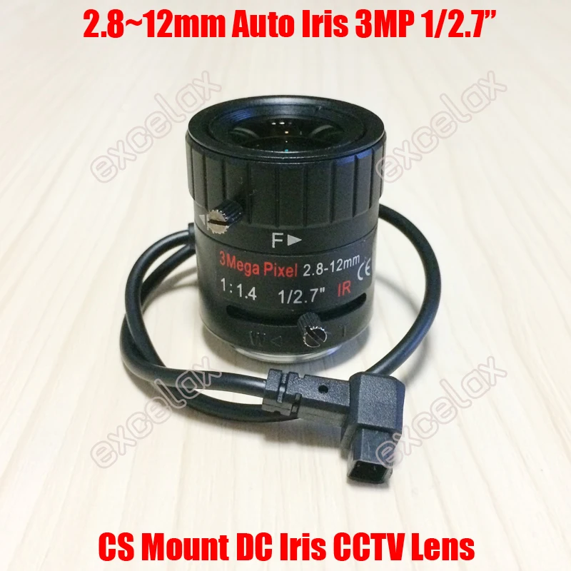 3MP 1/2.7 &quot2 8 12 мм F1.4 ручной варифокальный DC Авто Iris CCTV ИК Объектив CS Mount для 1080P 2MP