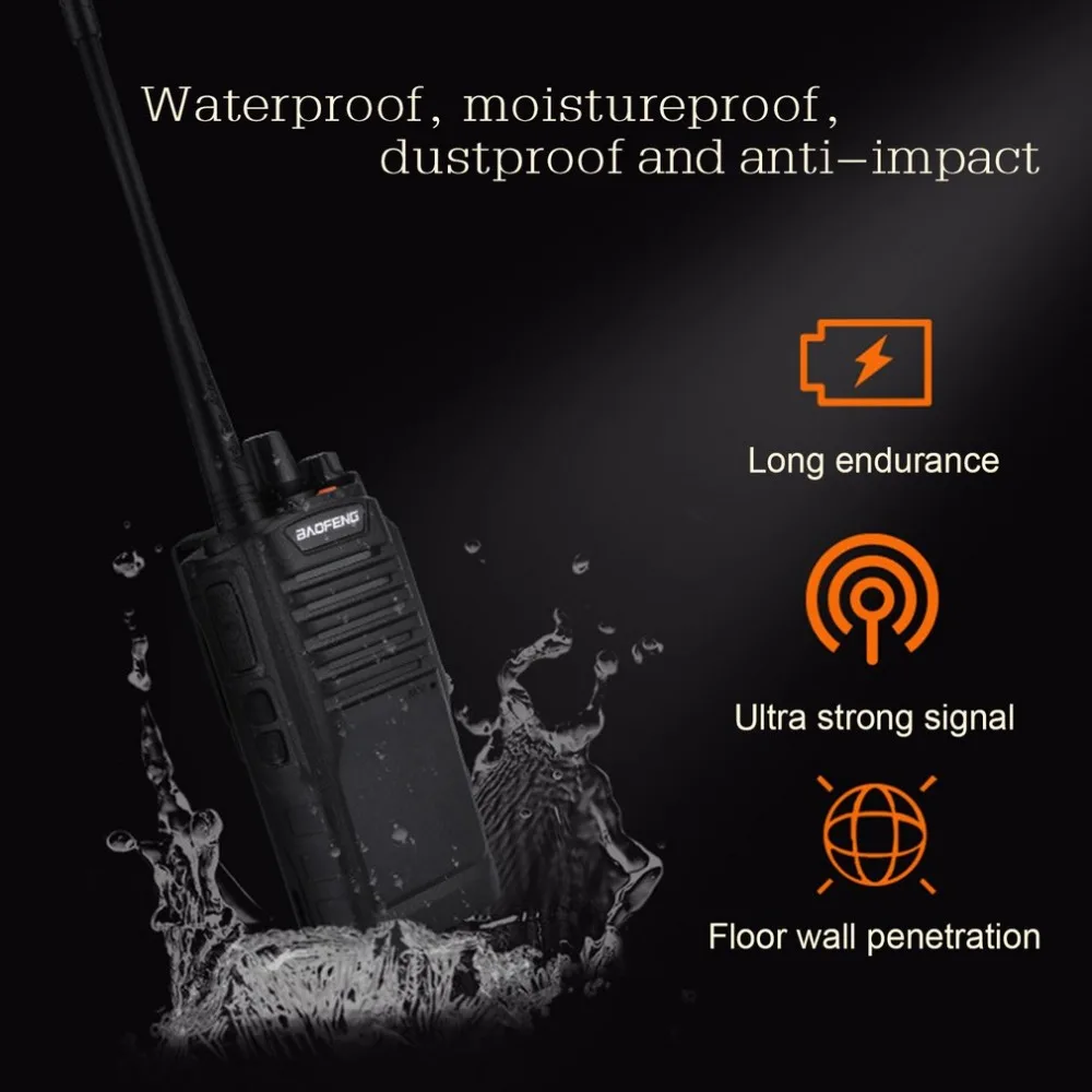 BaoFeng-9700 Walkie Talkie 8 Вт UHF радио трансивер водонепроницаемый сканер для наружного охоты кемпинга специальная гарнитура