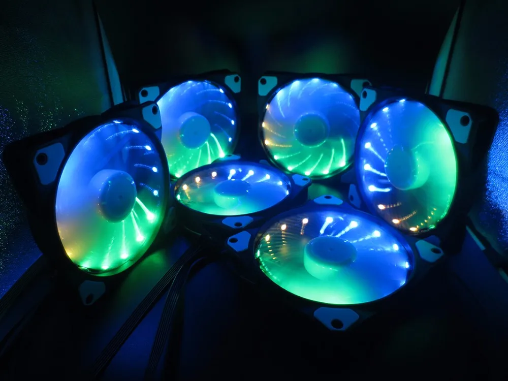 RGB вентилятор с регулировкой 15LED 120 мм компьютерный корпус ПК охлаждающий вентилятор тихий дистанционный вентилятор компьютерный кулер охлаждающий 12cmRGB игровой корпус вентилятор