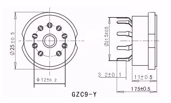 10 шт. Керамика ламповая панель GZC9-Y 9 pin с серебряным покрытием для электронных трубок розетка для EF86/6N1/6N1P/6N14P ламповый усилитель
