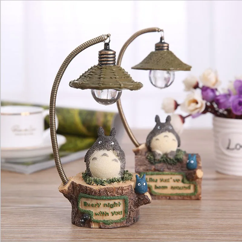 Креативные полимерные ночные светильник ильники Totoro прикроватная лампа для