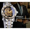 Winner Transparent Fashion Diamond Luminous Gear Movement Royal Design Men Top Brand Luxury Male Mechanical Skeleton Wrist Watch 3