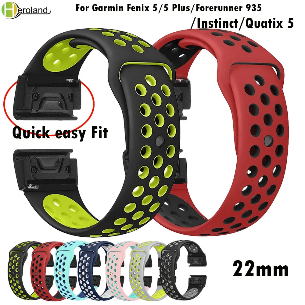 22 мм Fenix 5 спортивный ремешок для Garmin 5/5 Plus/Forerunner 935/Instinct/Quatix Смарт часы браслет