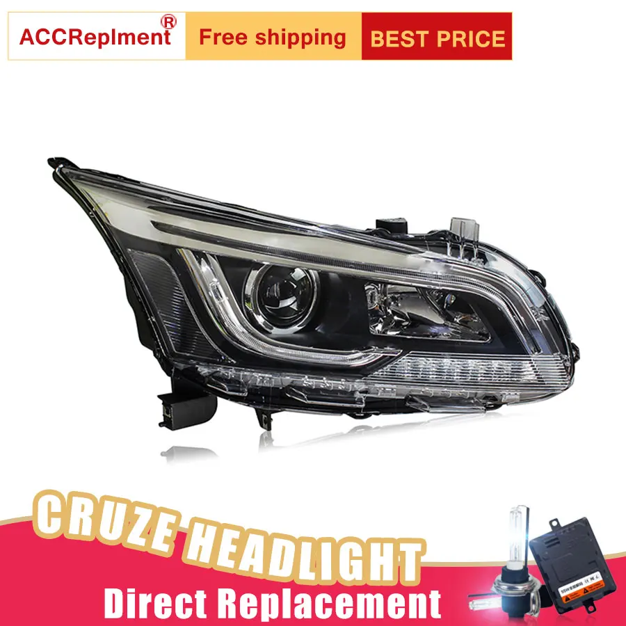 

2Pcs LED Headlights For Chevrole Cruze 15-16 led car lights Angel eyes xenon HID KIT Fog lights LED Daytime Running Lights