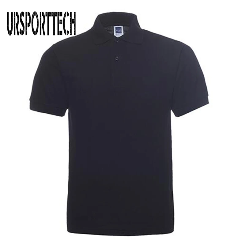 Мужская хлопковая рубашка поло с коротким рукавом однотонная|camisa polo|men polo shirt