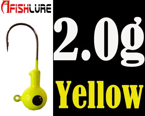 Yellow 2g Головка джига, свинцовая головка, крючок 2 г/3,5 г/5 г/7,0 г/10 г/14 г, светящиеся мягкие крючки для Червяков, красные мягкие приманки, крючок, свинцовые рыболовные крючки, 5 шт./лот - Цвет: Yellow 2g