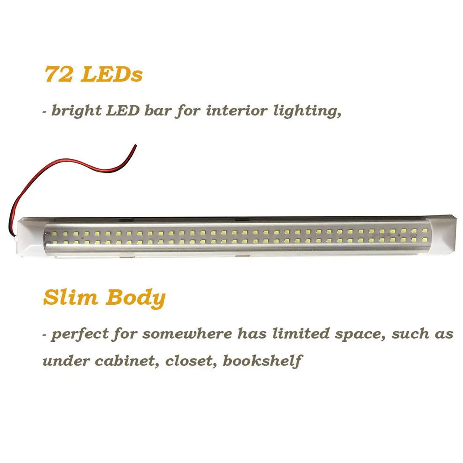 2x4 5 W 72LED белая Автомобильная интерьерная световая полоса для внутреннего
