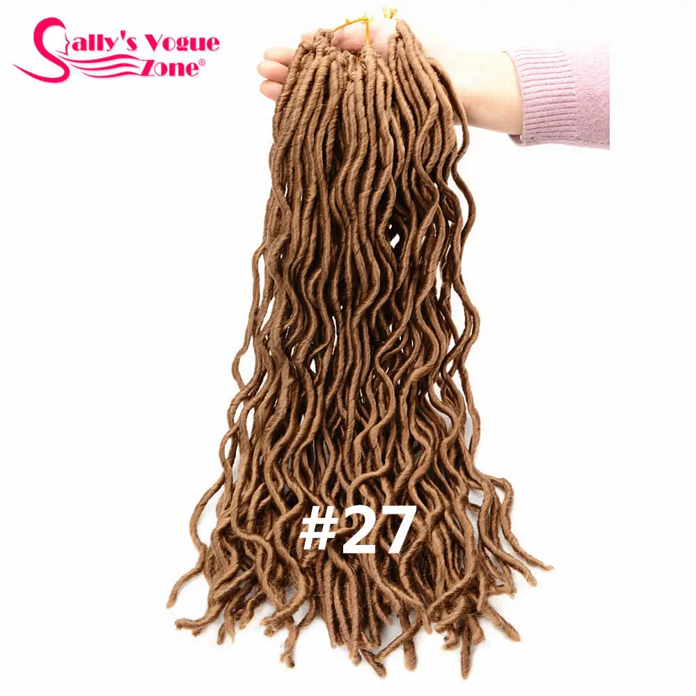 #27 1 упаковка 24 пряди/упаковка 1" 18" 8 цветов Sallyhair крючком косы для наращивания волос замки для черных женщин синтетические Faux locs Curly - Цвет: #27