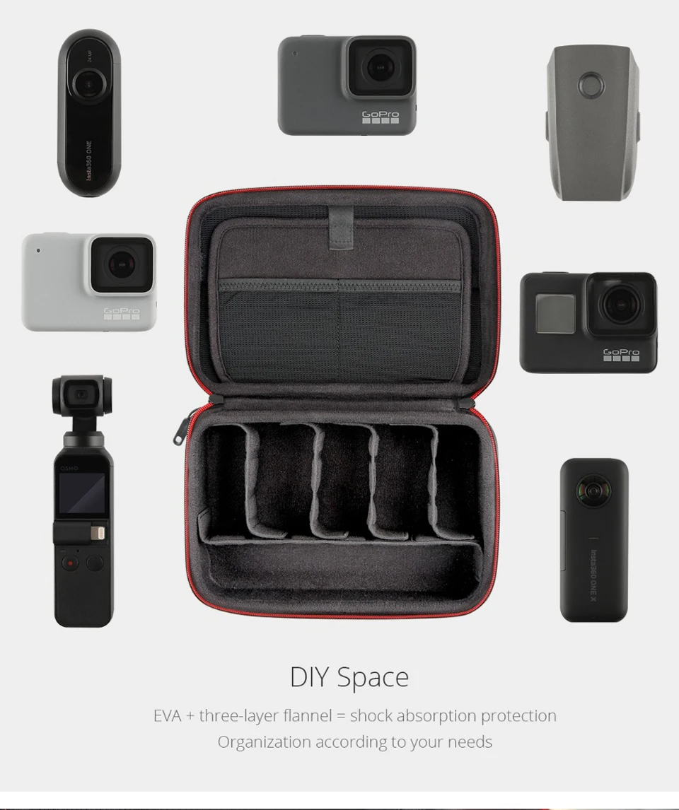 PGYTECH чехол для переноски EVA Жесткая Сумка для хранения для DJI OSMO экшн-камеры/DJI OSMO карманные аксессуары-сделай сам космос