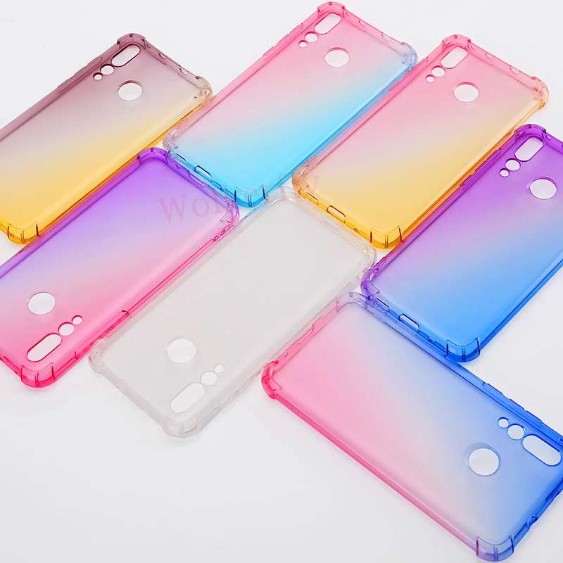 Градиентный телефонный чехол для huawei Y9 Y6 Y7 Prime P Smart Коврики 20 Lite 20X P30 P20 Pro Nova 4 3i Honor V20 8X 8C 8A 7A 7C крышка