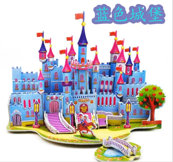 Puzzle 10 3D головоломка детская Бумажная модель мир архитектура дом мультфильм изображение корабль замок Развивающие игрушки для детей модели строительные игрушки - Цвет: Puzzle 10
