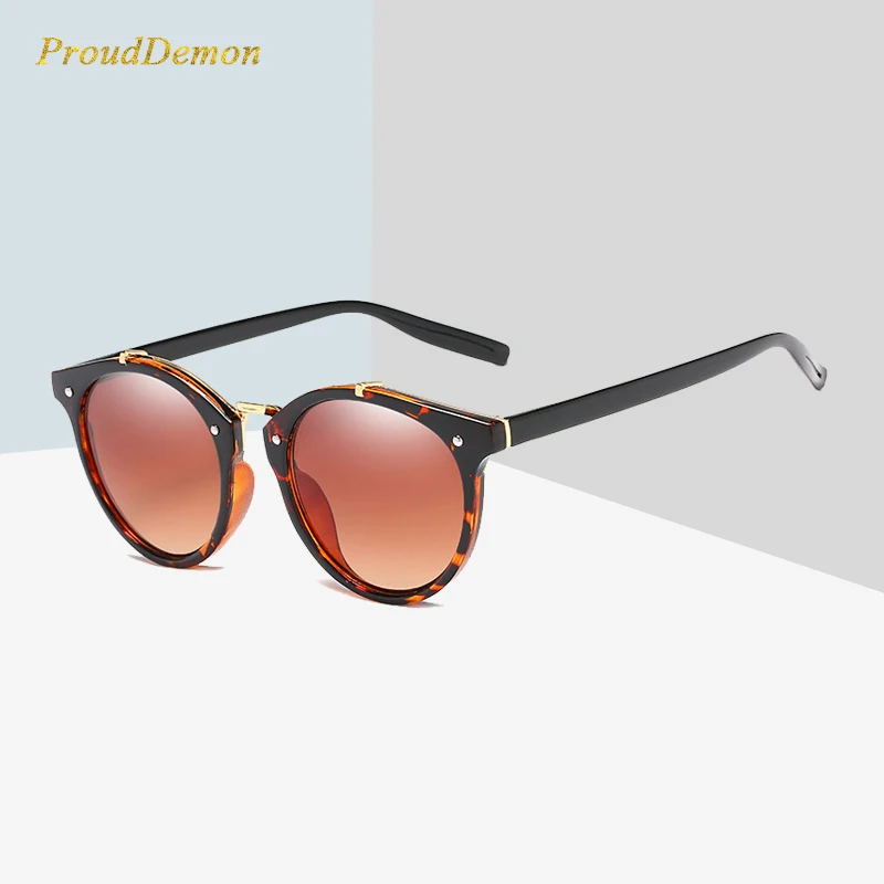 2020 Ретро Круглые Солнцезащитные очки с заклепками для мужчин и женщин модные