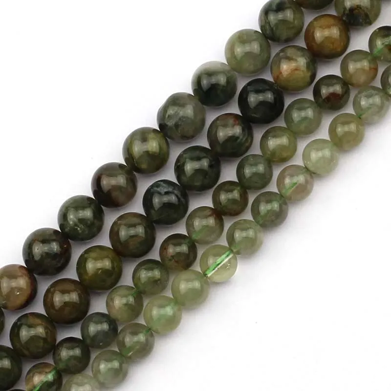 

8mm 10mm Natural Green Rutilated Quartz Beads Natural Gem Stone Beads Diy Loose Beads For Jewely Making Strand 15" Wholesale !