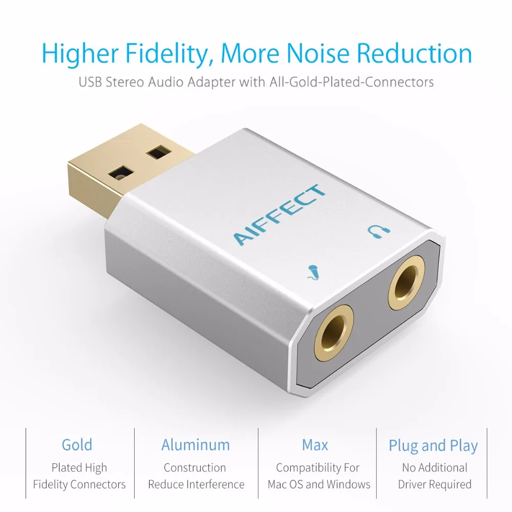 AIFFECT USB звуковая карта Внешний разъем 3 5 мм аудио кабель микрофон адаптер для