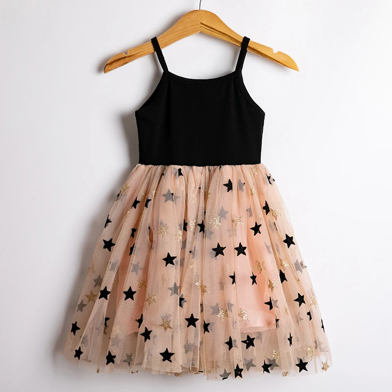 New Solid Star Girls Dress Baby Clothes Children Casual Wear Princess Tulle Vest Birthday Robe Fille | Детская одежда и обувь
