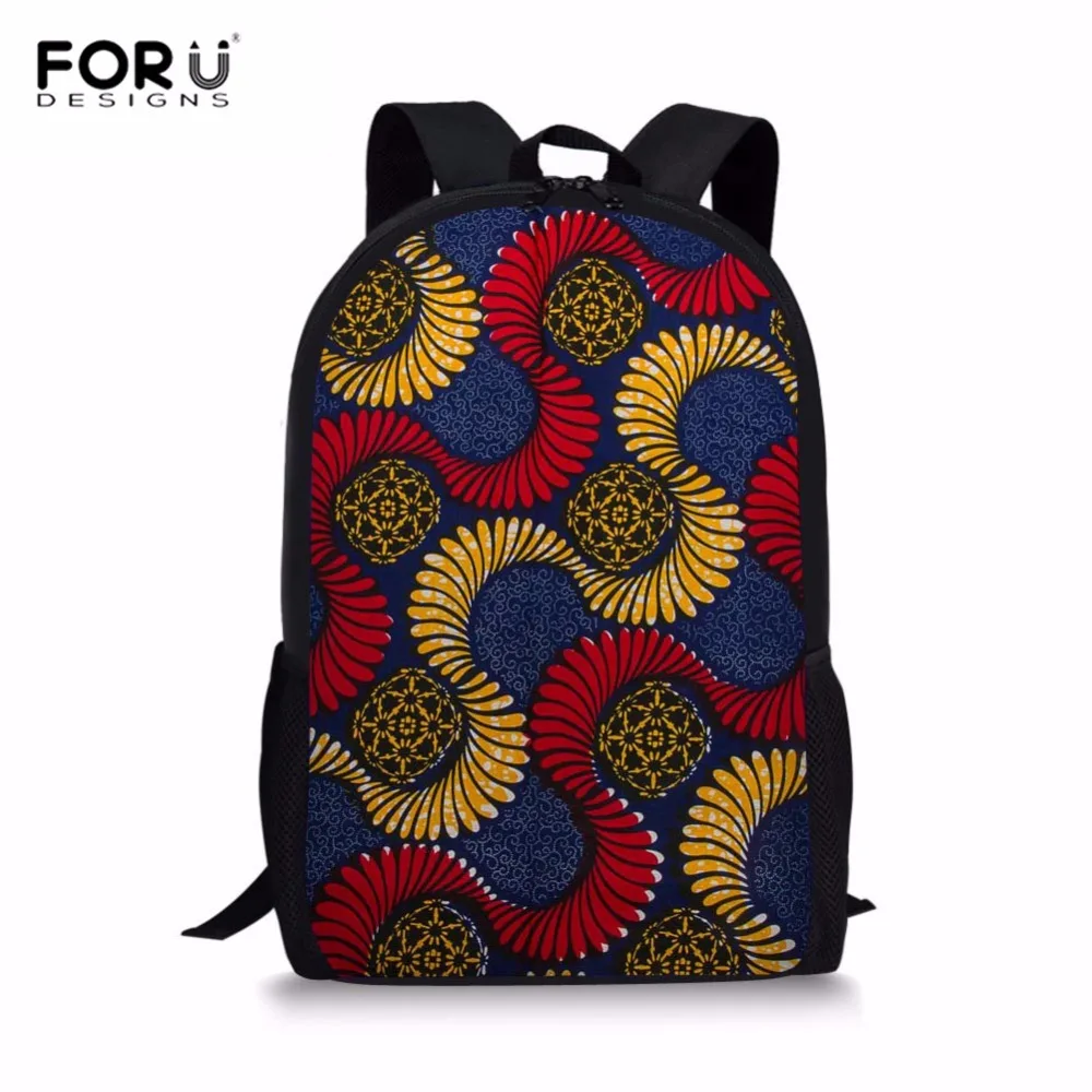 

FORUDESIGNS Women Backpack African Traditional Printed Kids School Backpack Student Primary Rucksack Girls Tribal Ethnic Mochila