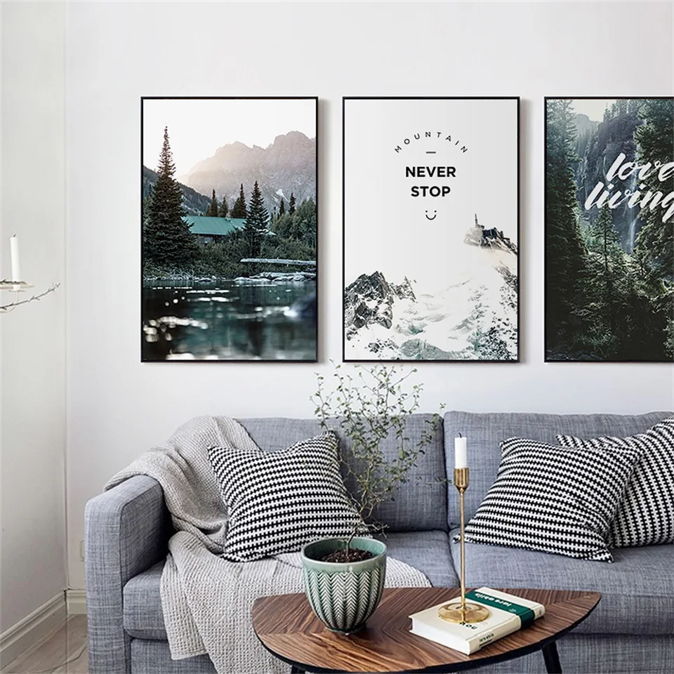 

Scandinavian Poster Forest Posters And Prints Landscape Wall Art Modern Canvas Painting Quote Wall Pictures For Living Room