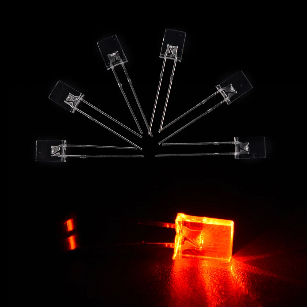 

New Arrival 100pcs Square LED Emitting Diodes LED Light White Red Green Blue Yellow Light Bulbs Rectangle