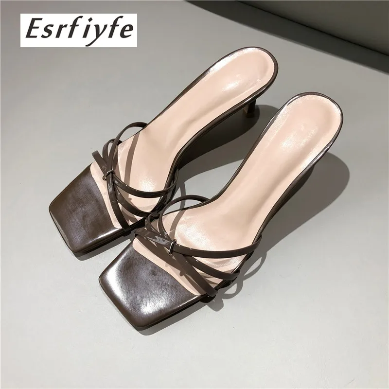 ESRFIYFE/2019 г. Новые летние шлепанцы на высоком каблуке большой размер 34-43 женские из