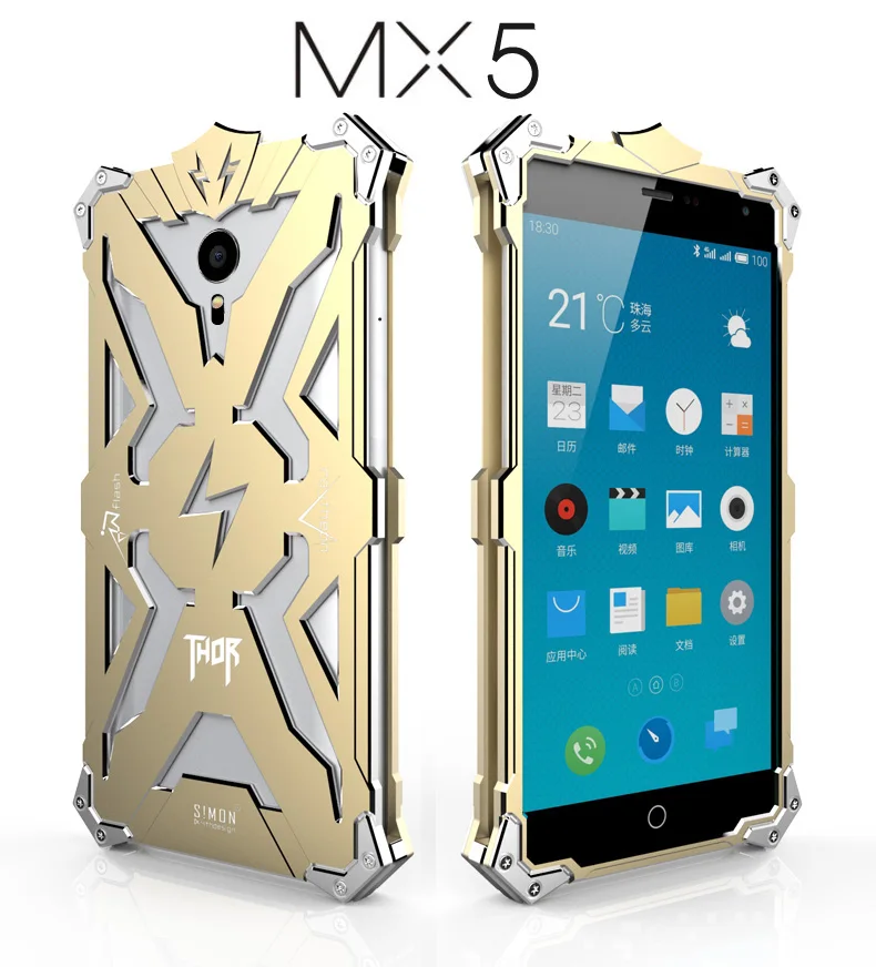 Алюминиевый бронированный чехол Thor для Meizu MX6 MX5 MX4 Pro телефона с вспышкой Железный