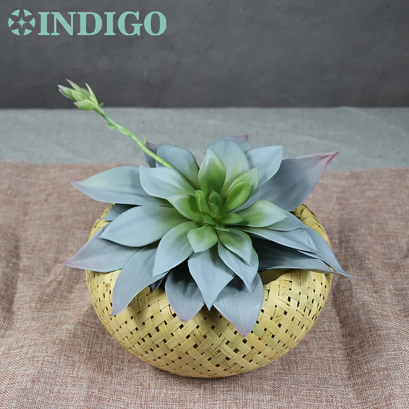

INDIGO- Wholesale 50pc Water Lily Lotus Artificial Succulent Plant Plastic Real Touch Flower Background Decoration Free Shipping