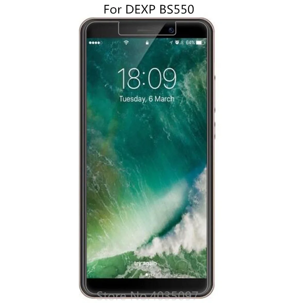 Закаленное стекло 9H 2.5D для DEXP BS550 Высококачественная Защитная пленка смартфона |