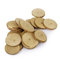 20pcs 4 5cm wood log slices discs for diy crafts wedding centerpieces christmas gift box candy boxes decoration craft supplies