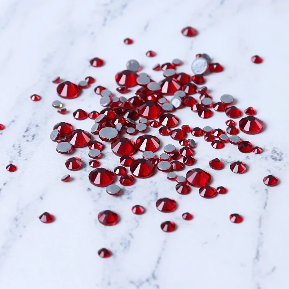1Box DIY Flatback 3D Nail Art Crystal Glitter Rhinestones Nail Art Decoration Diamond White AB Manicure Mixed SS6-16 Size LA995