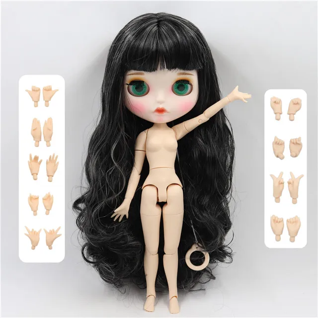 white matte face Ледяная 1/6 bjd фабрика blyth кукла с гибкими суставами бледный блонд смешанный белый волос BL136/340 30 см, супер черная кожа или загара кожи - Цвет: white matte face